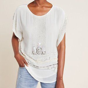 NWT Anthropologie Brooke Beaded Blouse